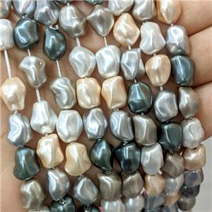 Pearlized Shell Beads Freeform Mixed Color, approx 9-12mm [SHP10351]