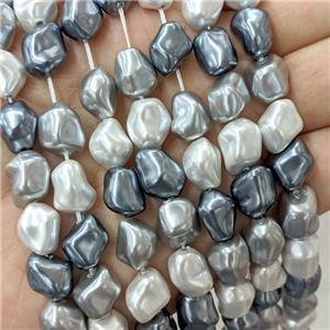 Pearlized Shell Beads Freeform Mixed Color, approx 9-12mm [SHP10352]