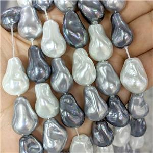 Baroque Style Pearlized Shell Beads Freeform Mixed Color, approx 15-22mm [SHP10357]