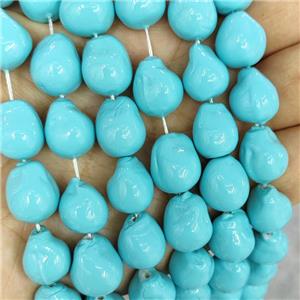 Turqblue Pearlized Porcelain Beads Freeform, approx 12-15mm [SHP10366]