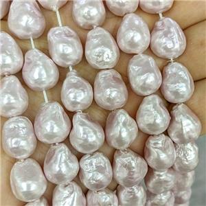 Lt.pink Pearlized Porcelain Beads Freeform, approx 12-15mm [SHP10367]