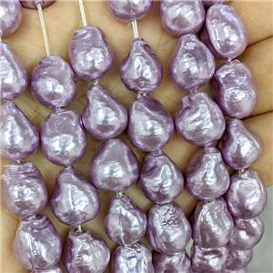 Purple Pearlized Porcelain Beads Freeform, approx 12-15mm [SHP10370]