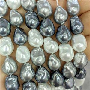 Pearlized Porcelain Beads Freeform Mix Color, approx 12-15mm [SHP10374]