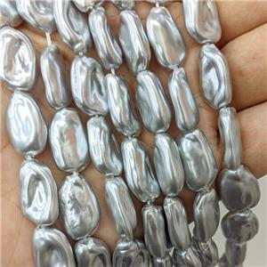 Baroque Style Pearlized Shell Freeform Beads Silvergray, approx 11-18mm [SHP10380]