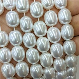Baroque Style Pearlized Shell Beads Barrel White, approx 13-15mm [SHP10394]