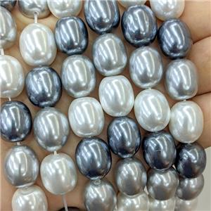 Baroque Style Pearlized Shell Beads Barrel Mixed Color, approx 13-15mm [SHP10397]