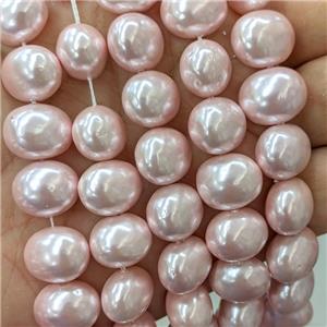 Lt.pink Pearlized Shell Potato Beads, approx 13-16mm [SHP10401]