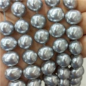 Silvergray Pearlized Shell Potato Beads, approx 13-16mm [SHP10404]