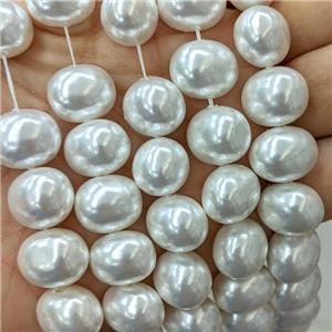 White Pearlized Shell Potato Beads, approx 13-16mm [SHP10407]