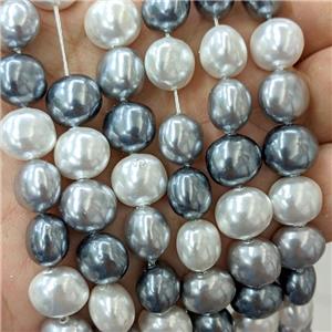 Pearlized Shell Potato Beads Mixed Color, approx 10-12mm [SHP10414]