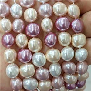 Pearlized Shell Potato Beads Mix Color, approx 10-12mm [SHP10417]