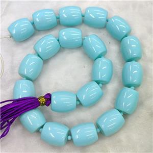 Pearlized Shell Barrel Beads Blueturq Dye, approx 14-16mm [SHP306-S]