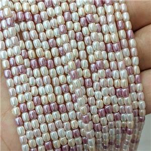 Pearlized Shell Rice Beads Mixed Color, approx 3-4mm [SHP346]