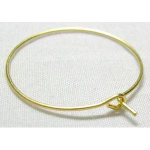 stainless steel Hoop Earrings, gold plated, approx 0.7x25mm [SSB0355-25MM]
