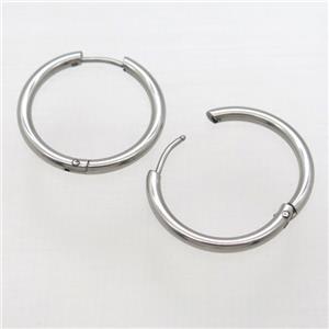 raw stainless steel Hoop Earrings, approx 2.5mm, 25mm dia [SSB0362]