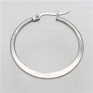 raw stainless steel Hoop Earrings, approx 30mm dia [SSB0363]