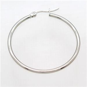 raw stainless steel Hoop Earrings, approx 30mm dia [SSB0365-30MM]