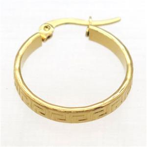 stainless steel Hoop Earrings, gold plated, approx 22mm dia [SSB0367]