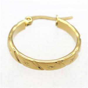 stainless steel Hoop Earrings, gold plated, approx 22mm dia [SSB0369]