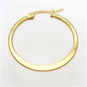 stainless steel Hoop Earrings, gold plated, approx 30mm [SSB0372]