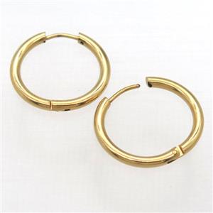 stainless steel Hoop Earrings, gold plated, approx 23mm, dia [SSB0373]
