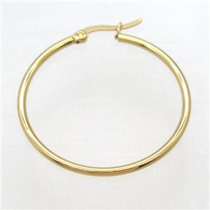 stainless steel Hoop Earrings, gold plated, approx 35mm dia [SSB0375-35MM]