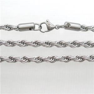 raw Stainless Steel Necklace Chain, approx 3mm, 50cm length [SSB0378-3MM50]