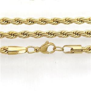 Stainless Steel Necklace Chain, gold plated, approx 2mm, 45cm length [SSB0379-2MM45]