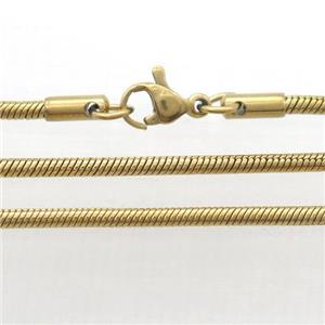 Stainless Steel Necklace Chain, Snake, Gold Plated, approx 2mm, 60cm length [SSB0381-2MM60]