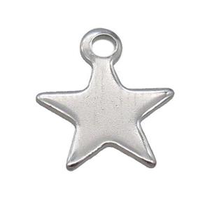 raw stainless steel star pendant, approx 10mm [SSB0394]