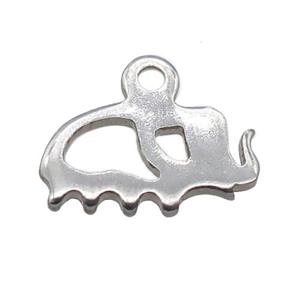 raw stainless steel elephant pendant, approx 7-11mm [SSB0395]