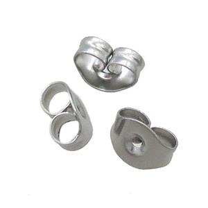 Raw Stainless Steel Earrings Back Nuts, approx 4-6mm [SSB0400]