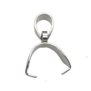 raw stainless steel pinch bail, approx 10-16mm [SSB0404]