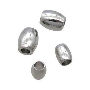 raw stainless steel barrel beads, approx 3-4mm [SSB0410-S]