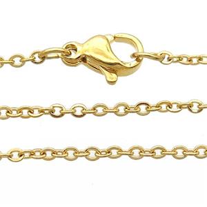 stainless steel necklace chain, gold plated, approx 1.5mm, 49cm length [SSB0419]