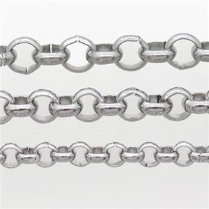 raw stainless steel circle chain, approx 4mm dia [SSB0420-4MM]