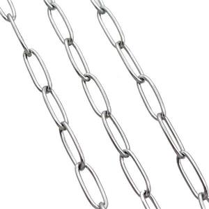 raw stainless steel paperclip chain, approx 4-12mm [SSB0421]