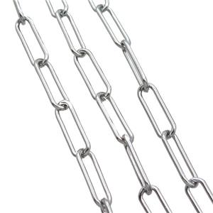 Raw Stainless Steel Paperclip Chain, approx 7-17mm, 2mm thickness [SSB0422-7X17MM]