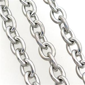 raw stainless steel chain, approx 7-9mm [SSB0424]