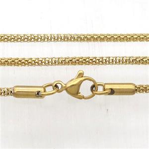 Stainless Steel Necklace Chain, gold plated, approx 2mm, 45cm length [SSB0429]