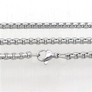 raw Stainless Steel Necklace Chain, approx 3mm, 46cm length [SSB0433]
