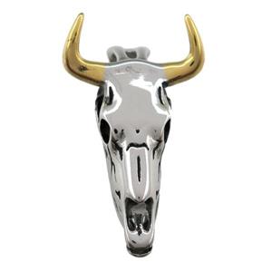 stainless steel bullhead pendant, gold plated, approx 17-44mm [SSB0507]