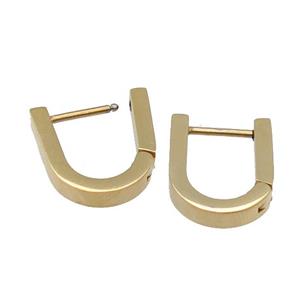stainless steel Latchback Earring, gold plated, approx 12-15mm [SSB0524]