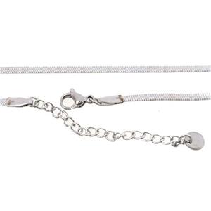 stainless steel necklace Chain, snakeskin, platinum plated, approx 2.5mm, 48-53cm length [SSB0532-48CM]
