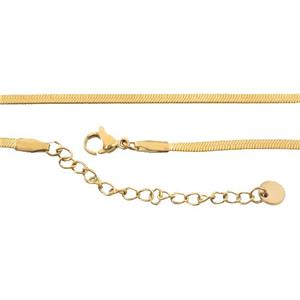 stainless steel necklace Chain, snakeskin, gold plated, approx 2.5mm, 40-45cm length [SSB0533-40CM]