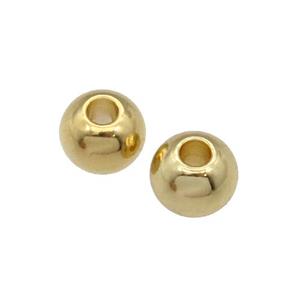 Stainless Steel Beads, round, gold plated, approx 8mm, 4mm hole [SSB0540-8MM]