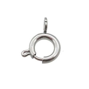raw stainless steel spring clasp, approx 8mm [SSB0612-8MM]