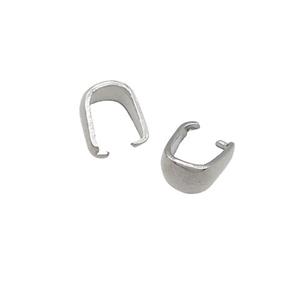 raw stainless steel pinch bail, approx 4-7mm [SSB0628]