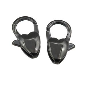 Stainless Steel Lobster Clasp, black plated, approx 12-20mm [SSB0634]