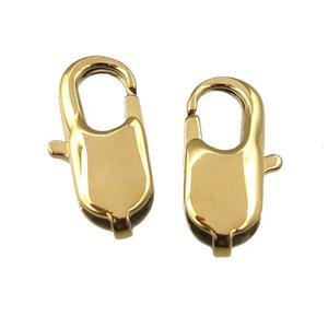 Stainless Steel Lobster Clasp, gold plated, approx 9-18mm [SSB0636-18MM]